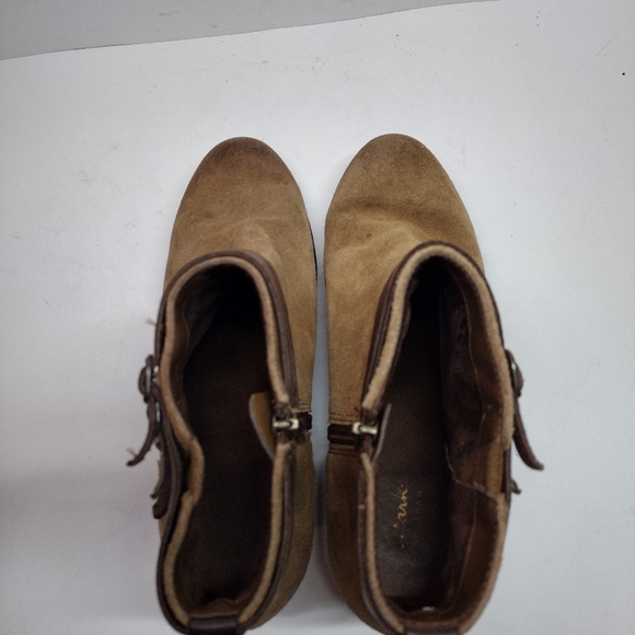 Clarks Collection Ankle Boots Women 8 M Brown Leather Block Heel 3 Strap 20701 - Picture 7 of 11